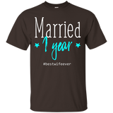 First Wedding Anniversary Gifts For Couples Wife Bride Tee_black=