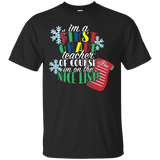 On The Nice List - First Grade Teacher Christmas Shirt_black=