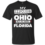 My Zip Code May Say Ohio But My Heart Is In Florida T-Shirt_Black