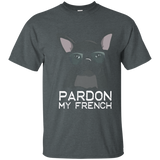Pardon My French T-shirt Bulldog with Glasses Clever Dog_Navy
