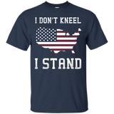 I Don't Kneel - I Stand America Map Proud Honor Shirt_black