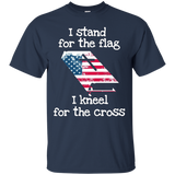 I Stand For The Flag Kneel For The Cross Christian T Shirt_black