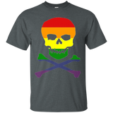 Rainbow Pride Flag Skull & Cross Bones t-shirt_Black