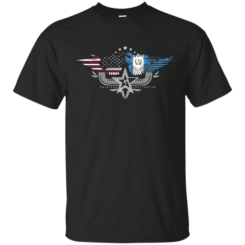 Guatemalan American Flag T Shirt. Guatemala National Flag_black