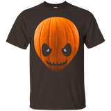 PUMPKIN HALLOWEEN ALIEN HEAD T SHIRT JACK O LANTERN_Black