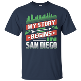 My Story Begins in San Diego T Shirt_Black