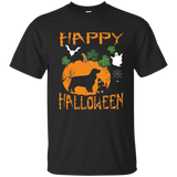 Cocker Spaniel Dog In Pumpkin Happy Halloween Day T-shirt_black