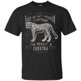 Human Costume Cheetah Funny T-shirt Fast African Cat Gift_black=