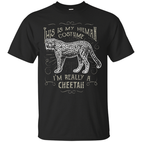 Human Costume Cheetah Funny T-shirt Fast African Cat Gift_black=