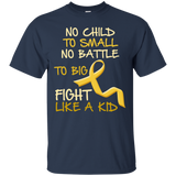 No Child To Small Kid Childhood Cancer Awareness T-Shirt_Black