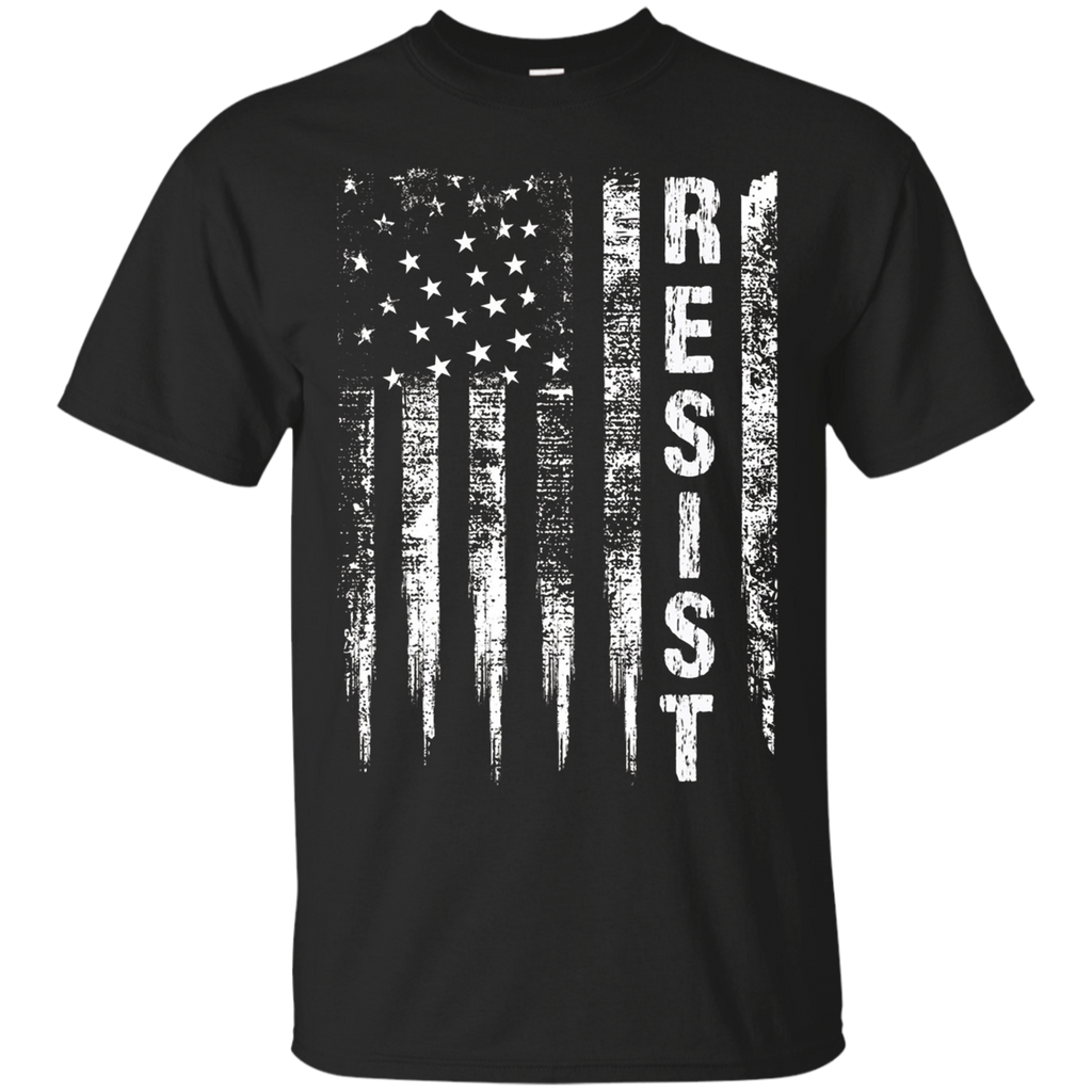 RESIST. Anti Trump American Flag #RESIST T-Shirt_Black