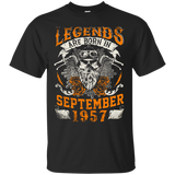 Legends Are Born In September 1957 Tshirt - Birthday Tshirt