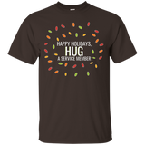 Happy Holidays Hug A Service Member Military Shirt_black