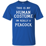 Peacock Halloween Costume Shirt Easy Funny Men Women Kids_Black
