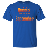 Queens are Made in September Birthday Gift Tshirt Tee_Black