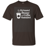 Stressed Blessed And Coffee Obsessed Black T-shirt Men Women_dark=