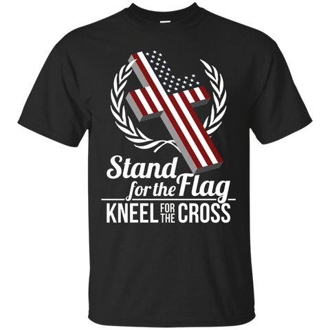 I Stand For The Flag And Kneel For The Cross T Shirt_black=