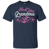 First Time Grandma Shirt Lovely Gift Tee For Grandmother_black=