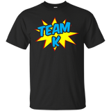 Team Kindergarten Team K Comic Book Style First Day T-shirt_Black