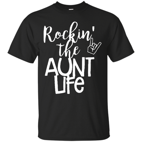 rocking the aunt life tshirt unnt love uncle and daughter_Black