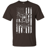 American Motorcycle Us Flag Fun Biker T-shirt_black