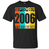 September 2006 11th Birthday Gifts 11 yrs Bday T-shirt_Black