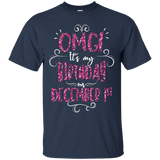 Omg! It's My Birthday On December 1st Girls Party T Shirt_black=