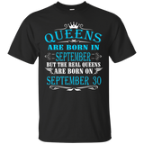 Queens Are Born In September 30 T-Shirt_Black