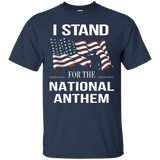 I Stand For The National Anthem American Flag Shirts_black