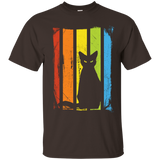 Rainbow Halloween Cat TShirt_Black