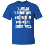 Funny Old Wise Young Stupid 17th Birthday Gift T-shirt_black=