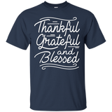 Thankful Grateful and Blessed T-Shirt Thanksgiving Day Tees_Black