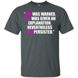 She Was Warned, Given Explanation, She Persisted Shirt Women_Black