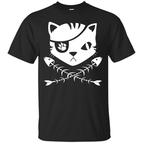 The Pirate Flag Cat T-Shirt_Black