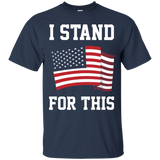 I Stand For This - I Don't Kneel American Waving Flag Shirt_black