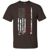 Ski US American Flag Skiing T Shirt_Black