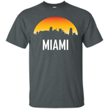 Miami Florida Sunset Skyline Silhouette T-Shirt_Black