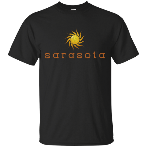 Vintage Sarasota Florida Sunshine Distressed T-Shirt_Black