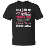 They Call Me Aunt Cute Funny Family Gift T-Shirt Auntie tee_Black