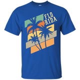 Retro State of Florida Summer Beach Palm Trees Souvenir Tee_Black