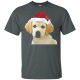 Golden Retriever Puppy Santa Hat Shirt Cute Christmas Tee_black