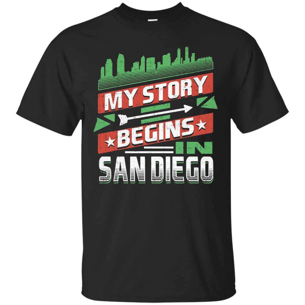 My Story Begins in San Diego T Shirt_Black