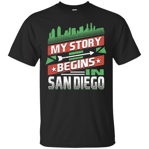 My Story Begins in San Diego T Shirt_Black