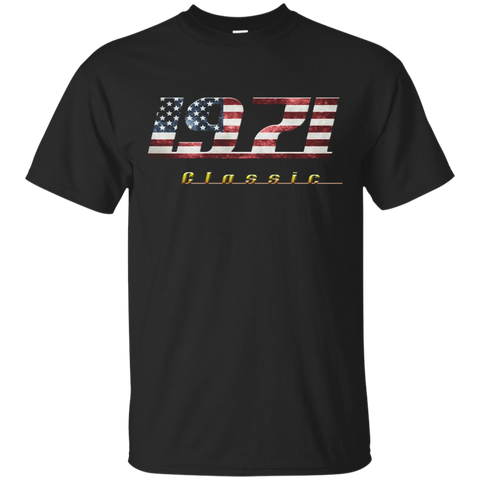 1971 Classic Shirt Vintage Retro Style With Us Flag_black