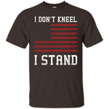 I Don't Kneel Distressed American Flag I Stand Proud T-shirt_black