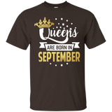 Queens Are Born In September T-shirt Birthday Funny Plus Siz_black