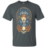 Native American girl with Wolf headdress full color t-shirt_Black