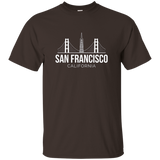 San Francisco SF Bay Area California Skyline T Shirt_Navy
