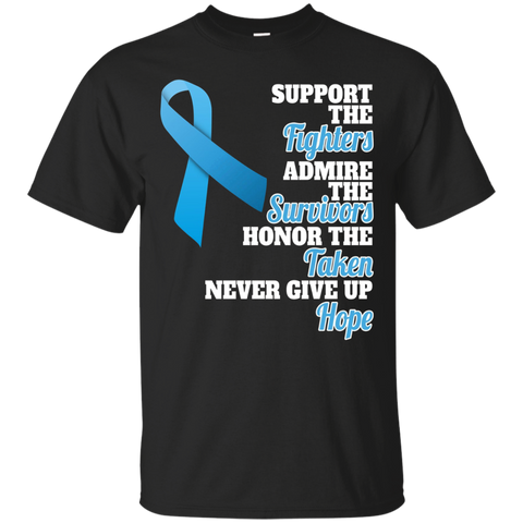 Support Prostate Cancer Awareness T-shirt Light Blue Ribbon_Black