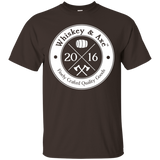 Official Whiskey & Axe Logo T-Shirt - White on Dark_Black